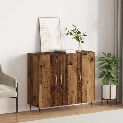 Servírovací Skříň Staré Dřevo 90 X 34 X 80 Cm Kompozitní Dřevo