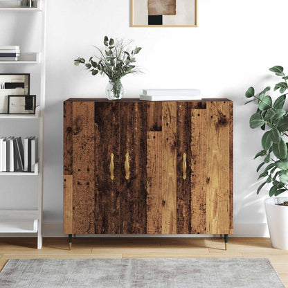 Servírovací Skříň Staré Dřevo 90 X 34 X 80 Cm Kompozitní Dřevo