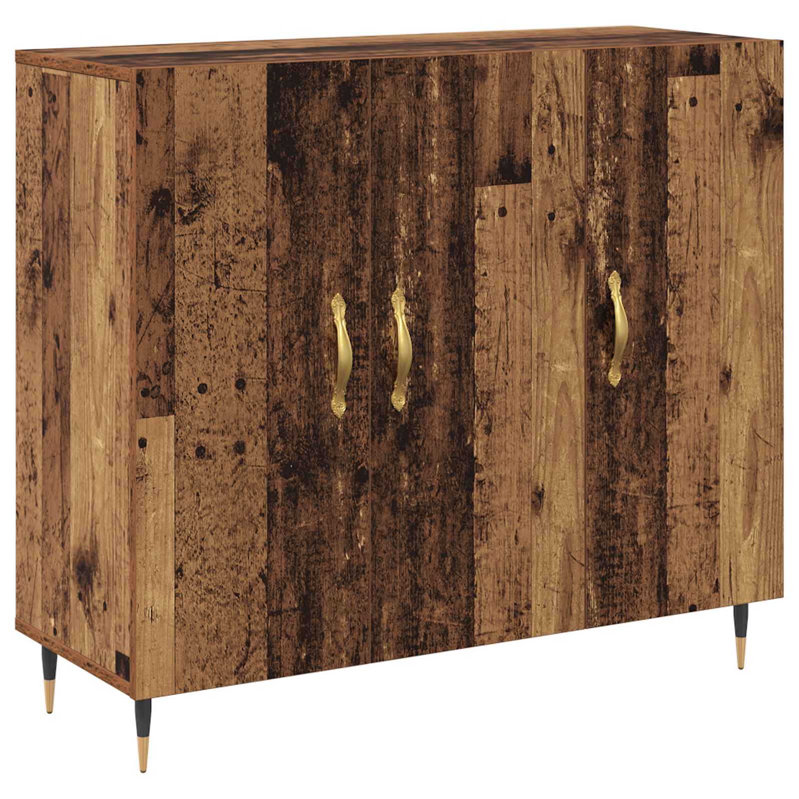 Servírovací Skříň Staré Dřevo 90 X 34 X 80 Cm Kompozitní Dřevo