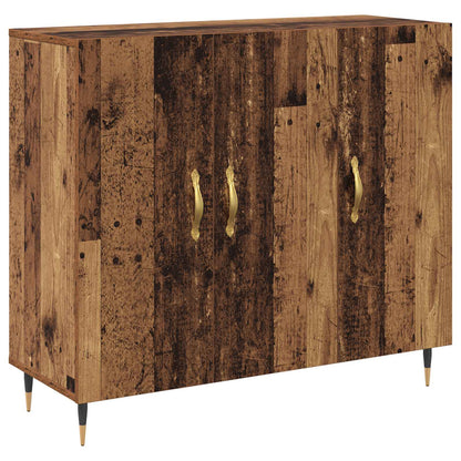 Servírovací Skříň Staré Dřevo 90 X 34 X 80 Cm Kompozitní Dřevo