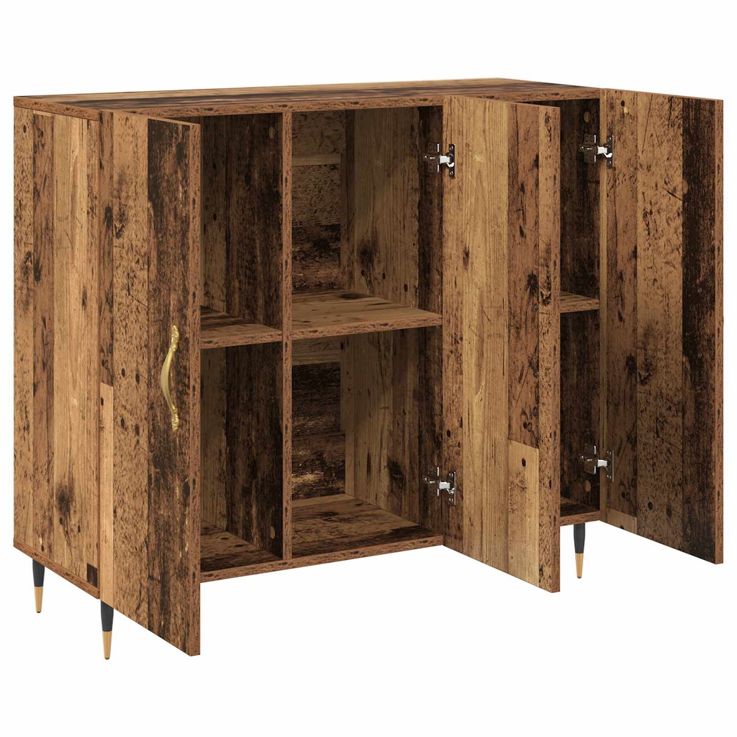 Servírovací Skříň Staré Dřevo 90 X 34 X 80 Cm Kompozitní Dřevo