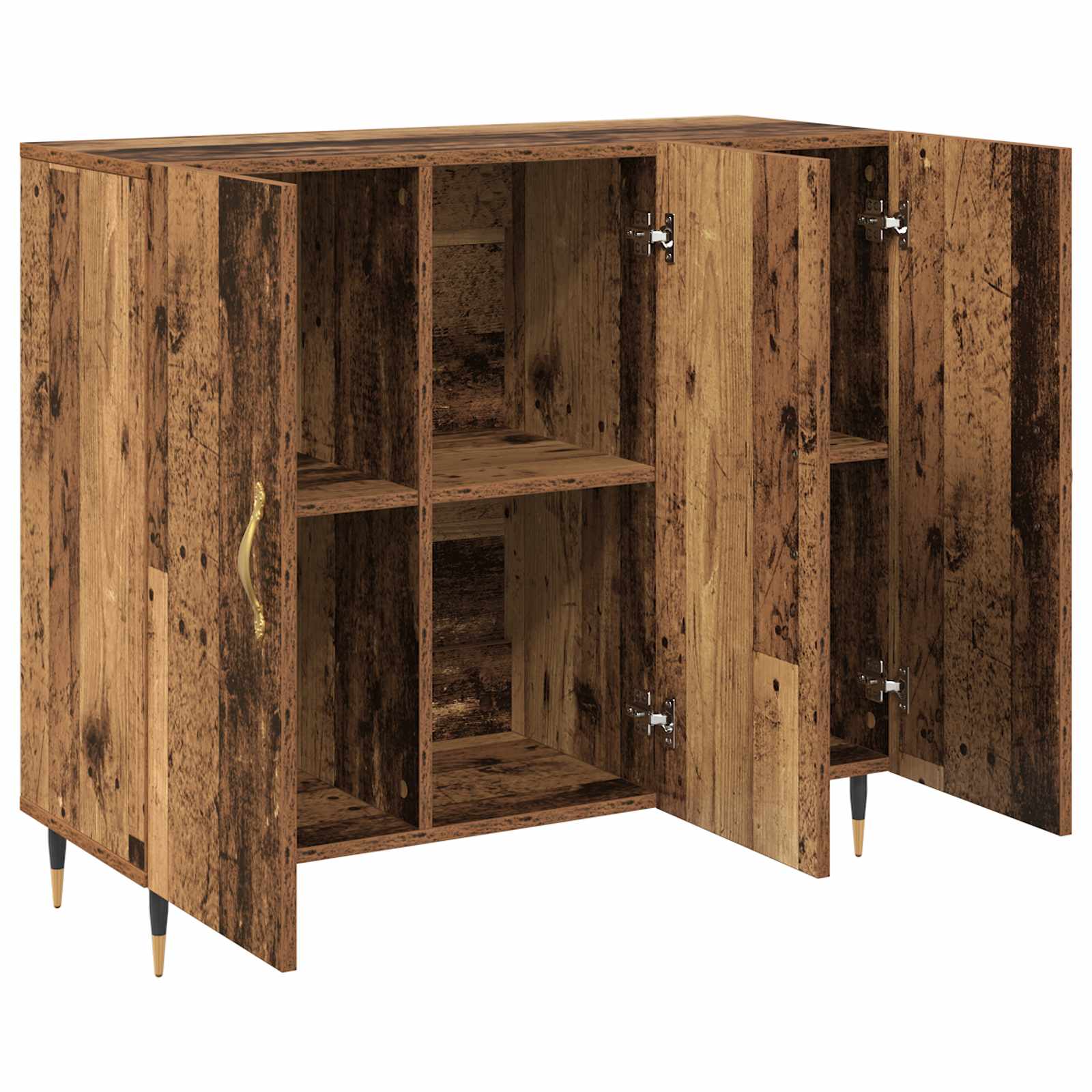 Servírovací Skříň Staré Dřevo 90 X 34 X 80 Cm Kompozitní Dřevo
