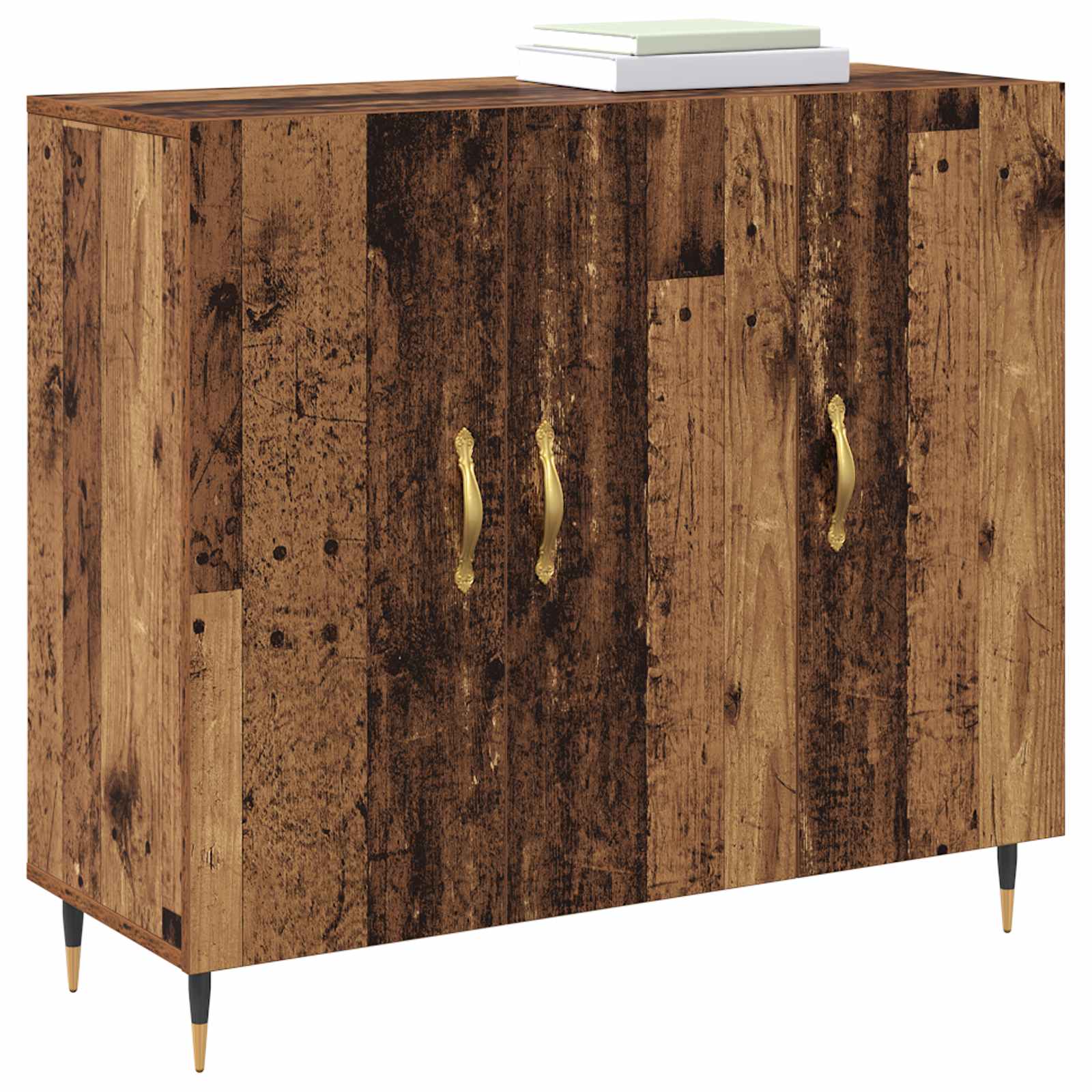 Servírovací Skříň Staré Dřevo 90 X 34 X 80 Cm Kompozitní Dřevo
