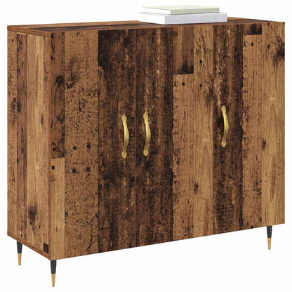 Servírovací Skříň Staré Dřevo 90 X 34 X 80 Cm Kompozitní Dřevo