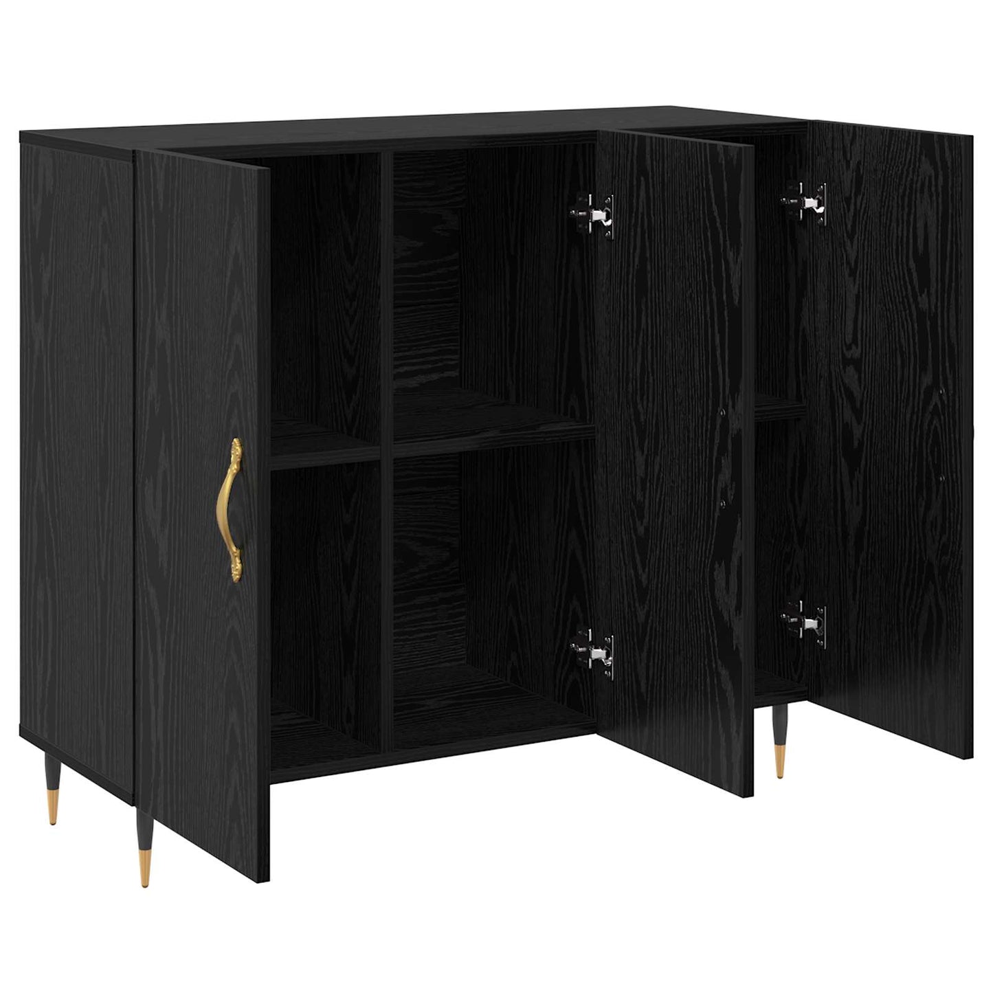 Servírovací Skříň Černý Dub 90 X 34 X 80 Cm Kompozitní Dřevo
