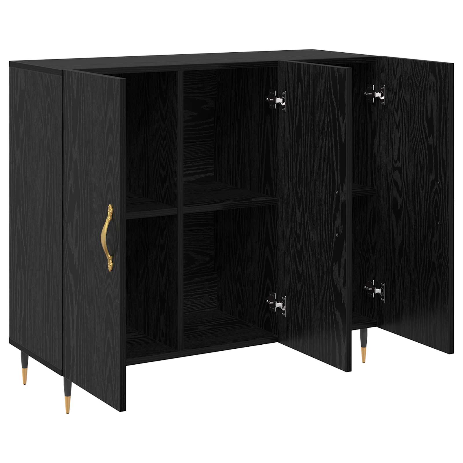 Servírovací Skříň Černý Dub 90 X 34 X 80 Cm Kompozitní Dřevo