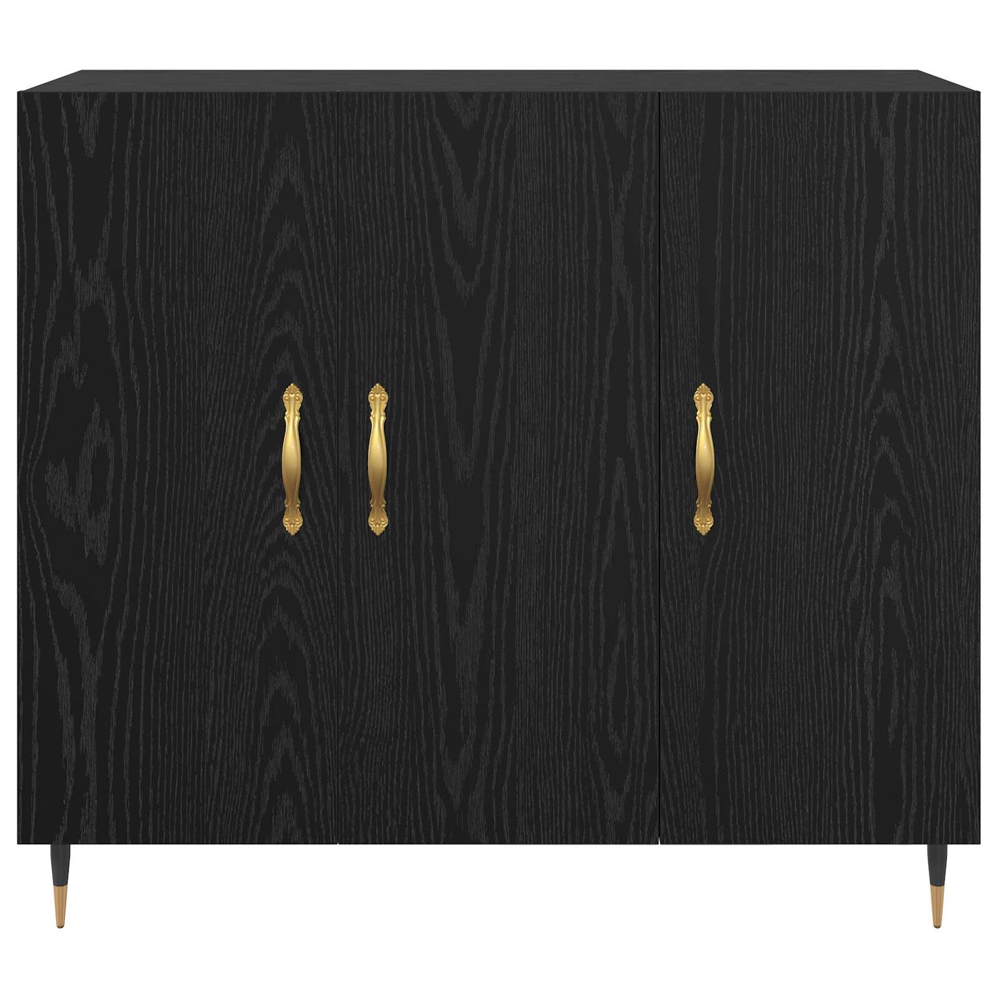 Servírovací Skříň Černý Dub 90 X 34 X 80 Cm Kompozitní Dřevo