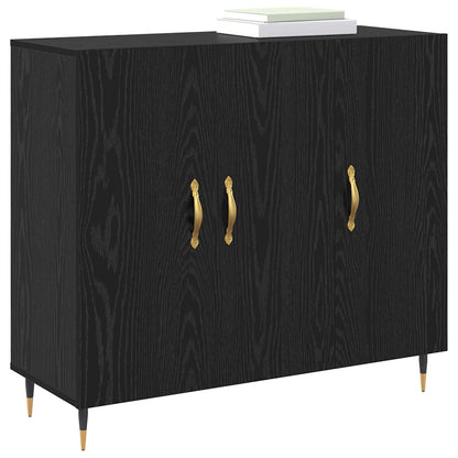 Servírovací Skříň Černý Dub 90 X 34 X 80 Cm Kompozitní Dřevo