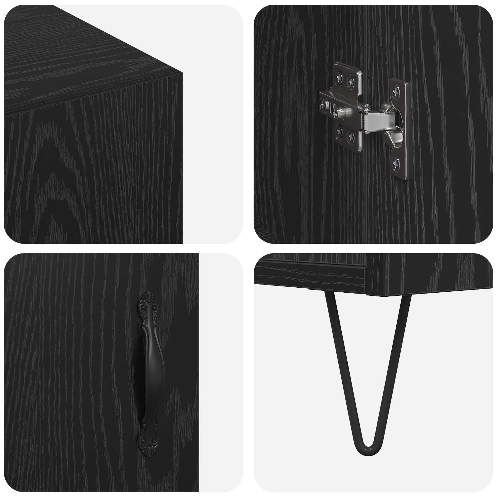 Servírovací Skříň Černý Dub 90 X 32,5 X 80 Cm Kompozitní Dřevo