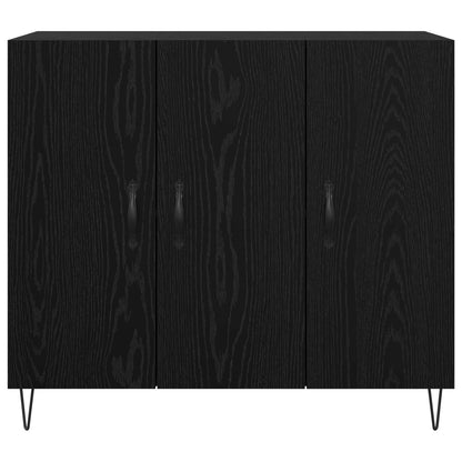 Servírovací Skříň Černý Dub 90 X 32,5 X 80 Cm Kompozitní Dřevo