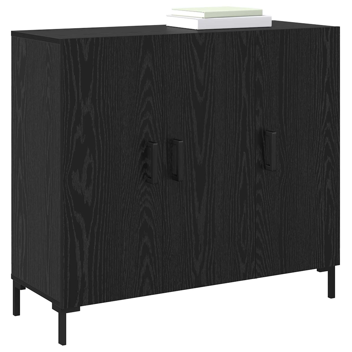 Servírovací Skříň Černý Dub 90 X 34 X 80 Cm Kompozitní Dřevo