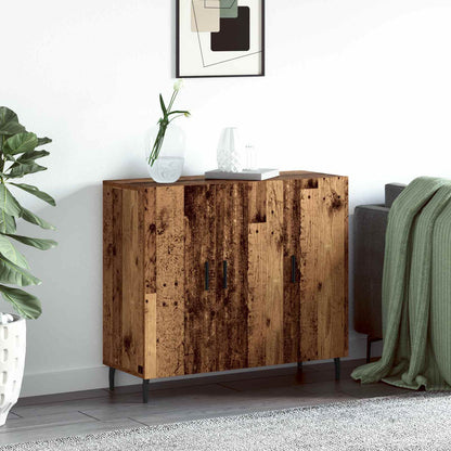 Servírovací Skříň Staré Dřevo 90 X 34 X 80 Cm Kompozitní Dřevo