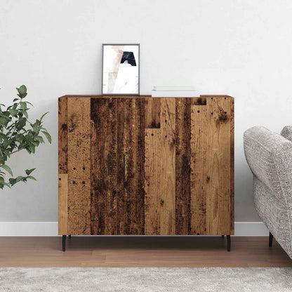 Servírovací Skříň Staré Dřevo 90 X 34 X 80 Cm Kompozitní Dřevo