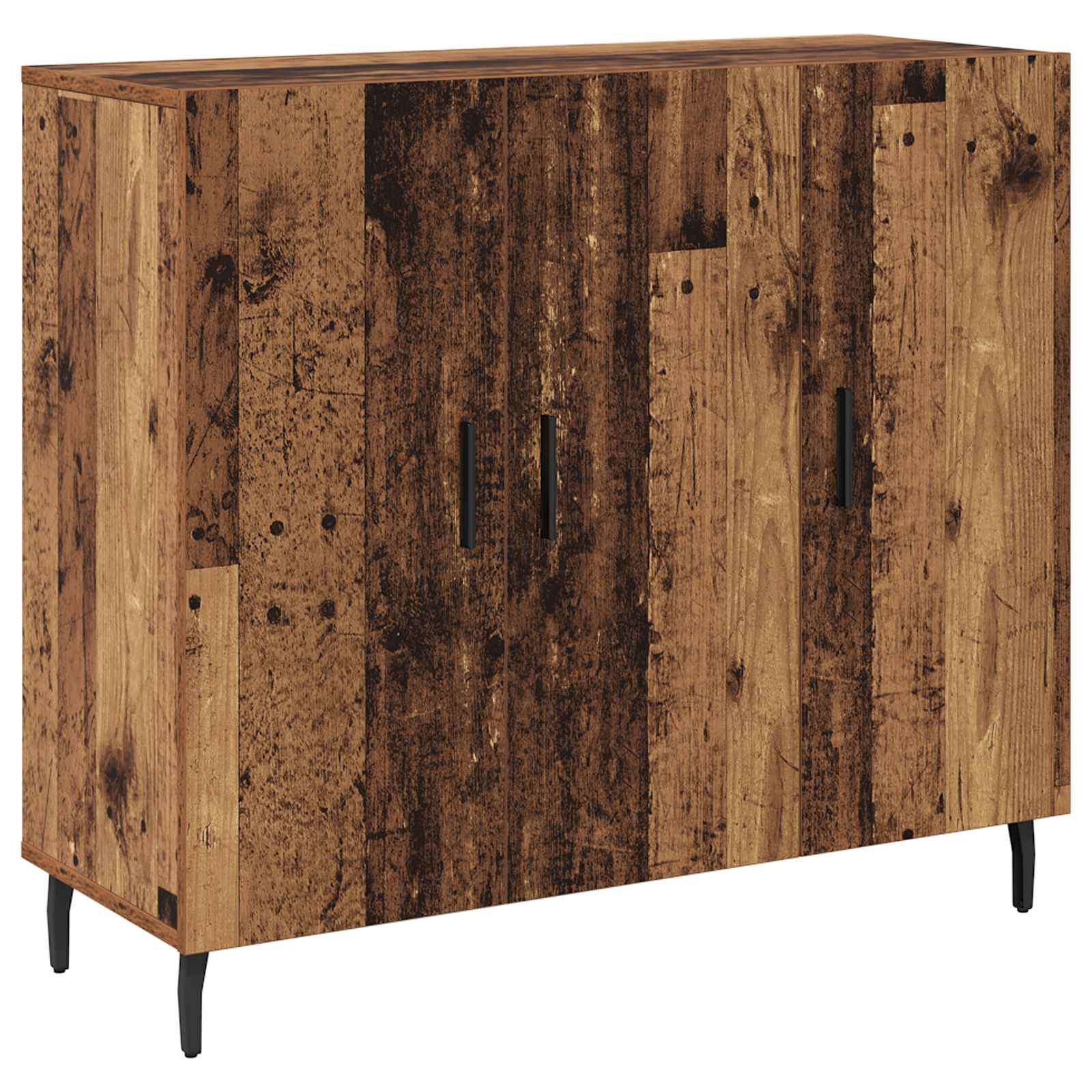 Servírovací Skříň Staré Dřevo 90 X 34 X 80 Cm Kompozitní Dřevo