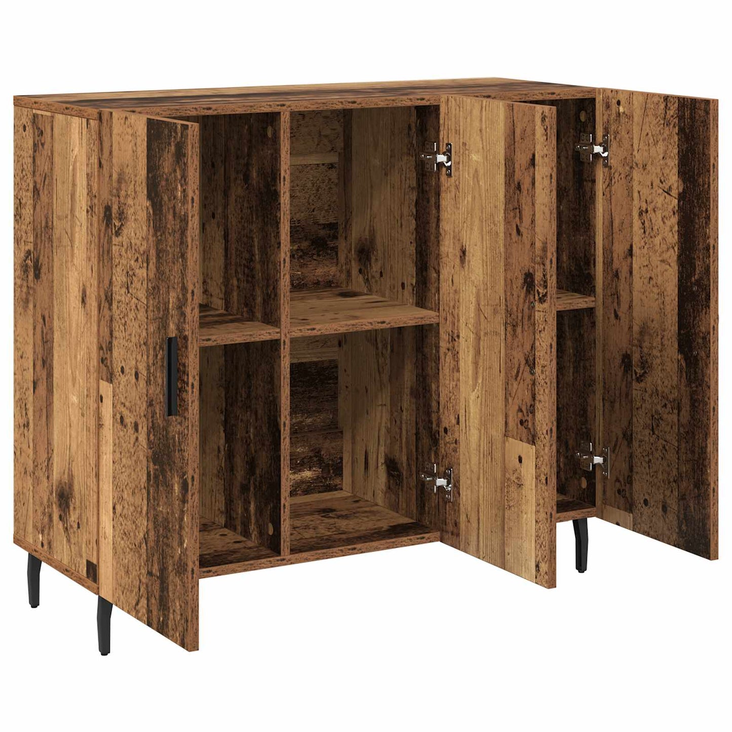 Servírovací Skříň Staré Dřevo 90 X 34 X 80 Cm Kompozitní Dřevo