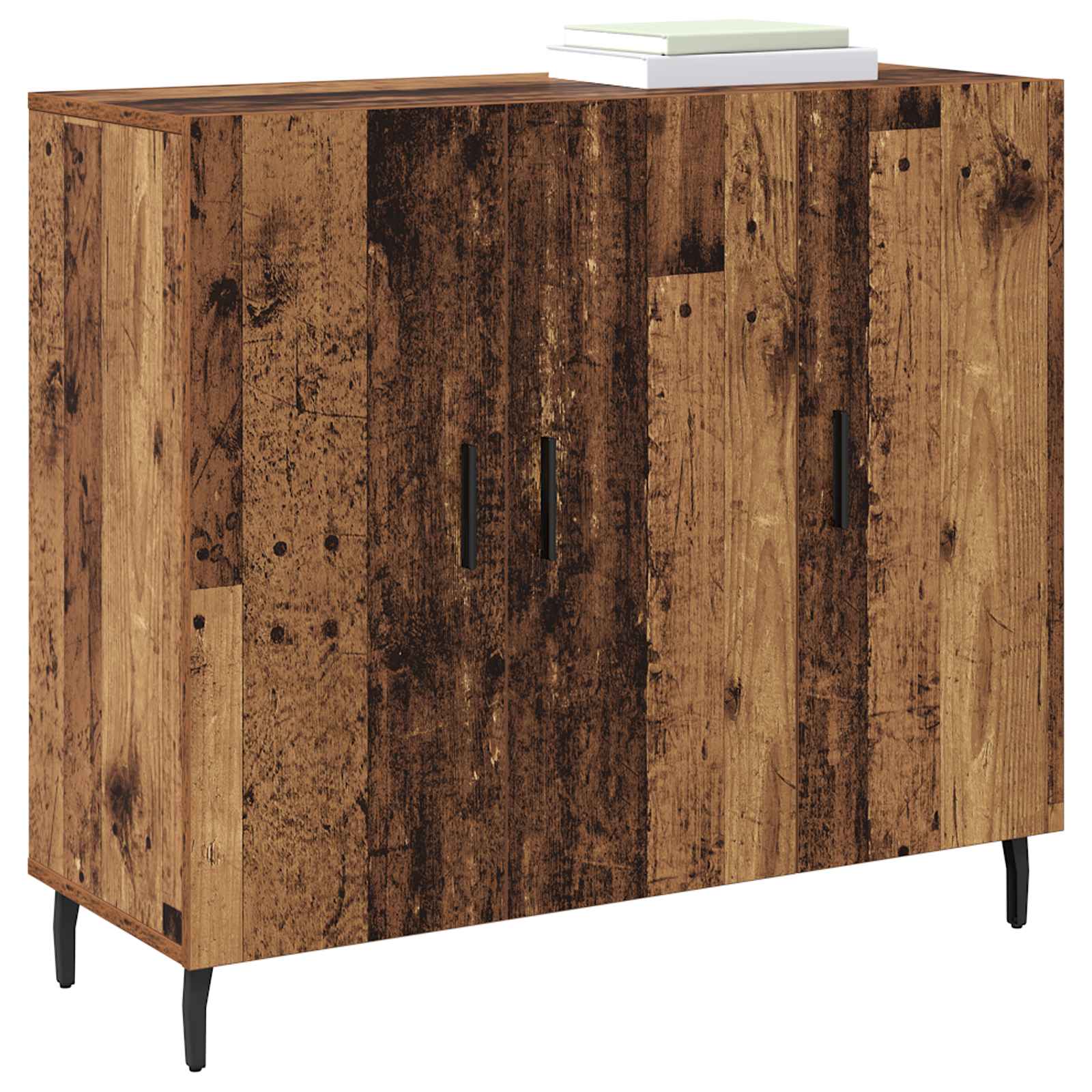 Servírovací Skříň Staré Dřevo 90 X 34 X 80 Cm Kompozitní Dřevo