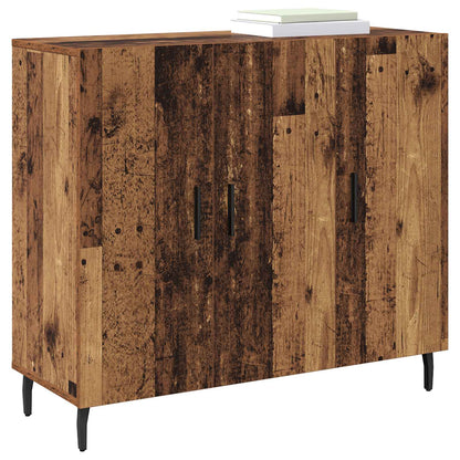 Servírovací Skříň Staré Dřevo 90 X 34 X 80 Cm Kompozitní Dřevo