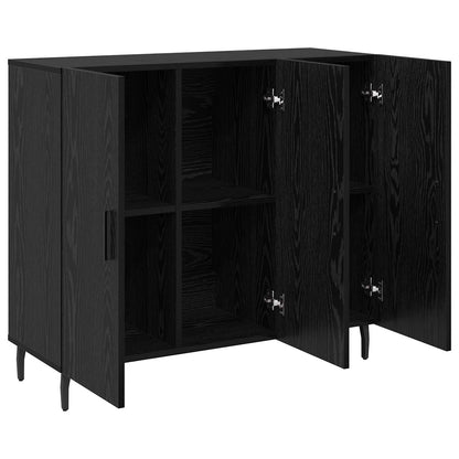 Servírovací Skříň Černý Dub 90 X 34 X 80 Cm Kompozitní Dřevo