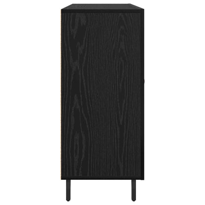 Servírovací Skříň Černý Dub 90 X 34 X 80 Cm Kompozitní Dřevo