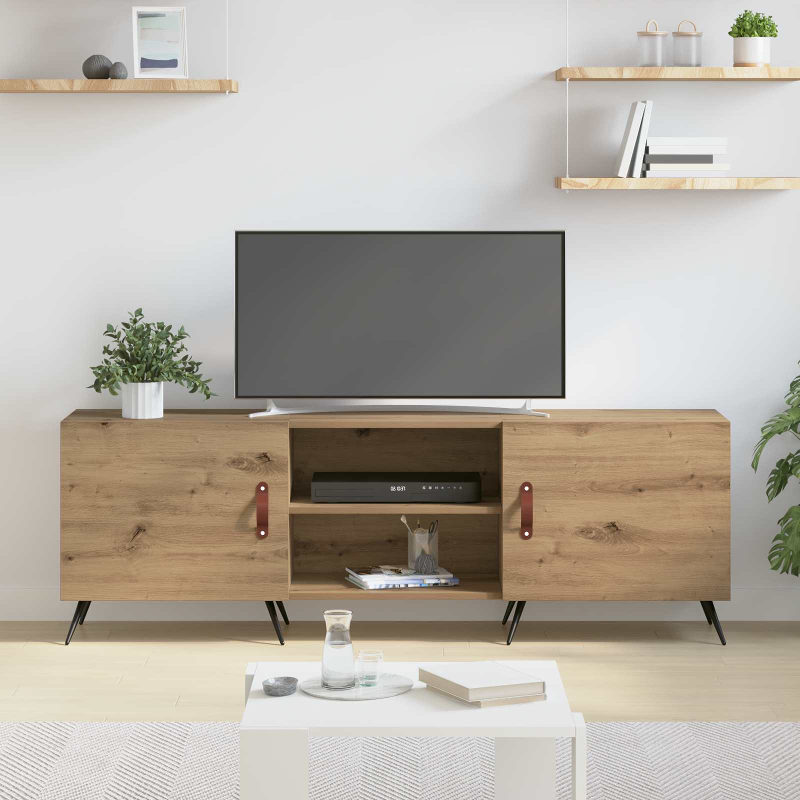 Televizní Skříň 150 X 30 X 50 Cm Dub Artisan Kompozitní Dřevo