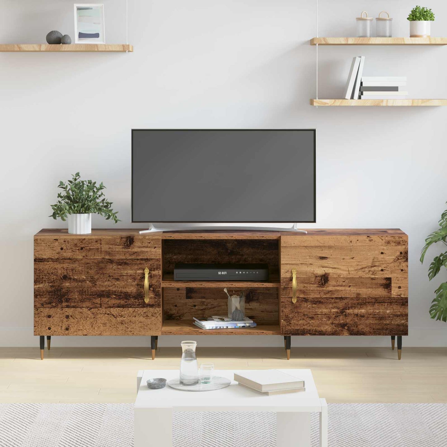 Televizní Skříň 150 X 30 X 50 Cm Staré Dřevo Kompozitní Dřevo