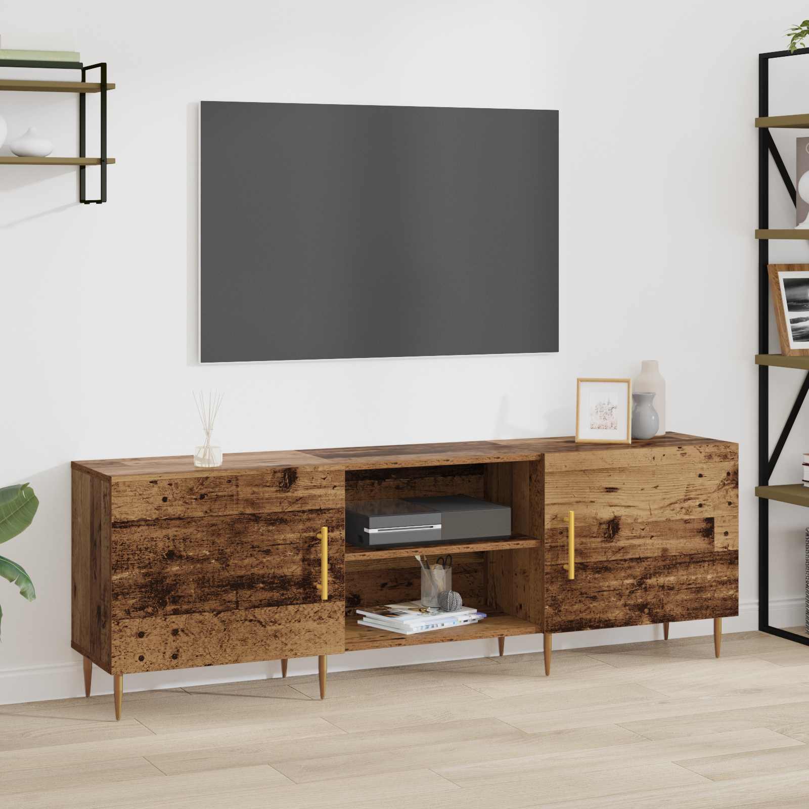 Televizní Skříň 150 X 30 X 50 Cm Staré Dřevo Kompozitní Dřevo
