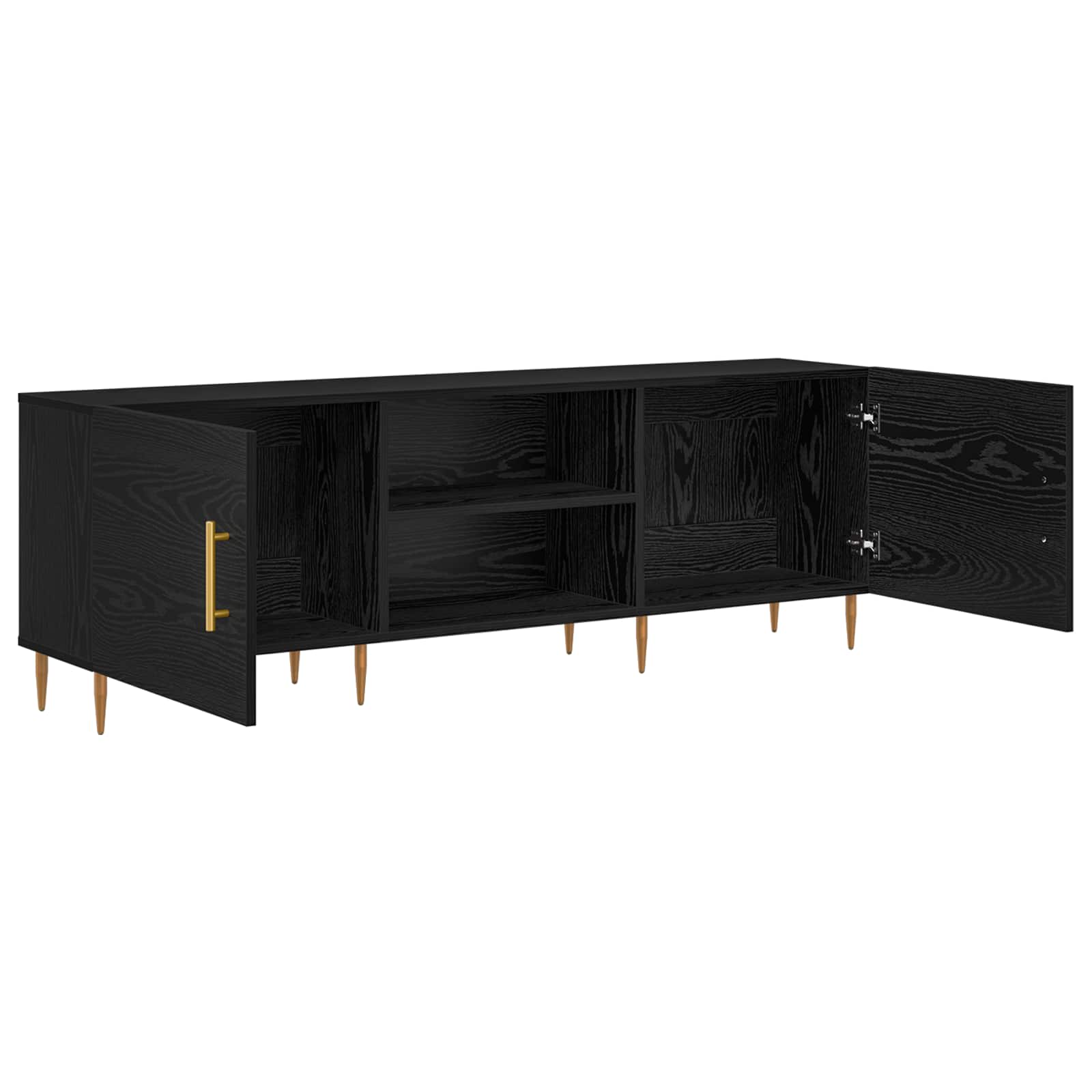 Televizní Skříň 150 X 30 X 50 Cm Černý Dub Kompozitní Dřevo
