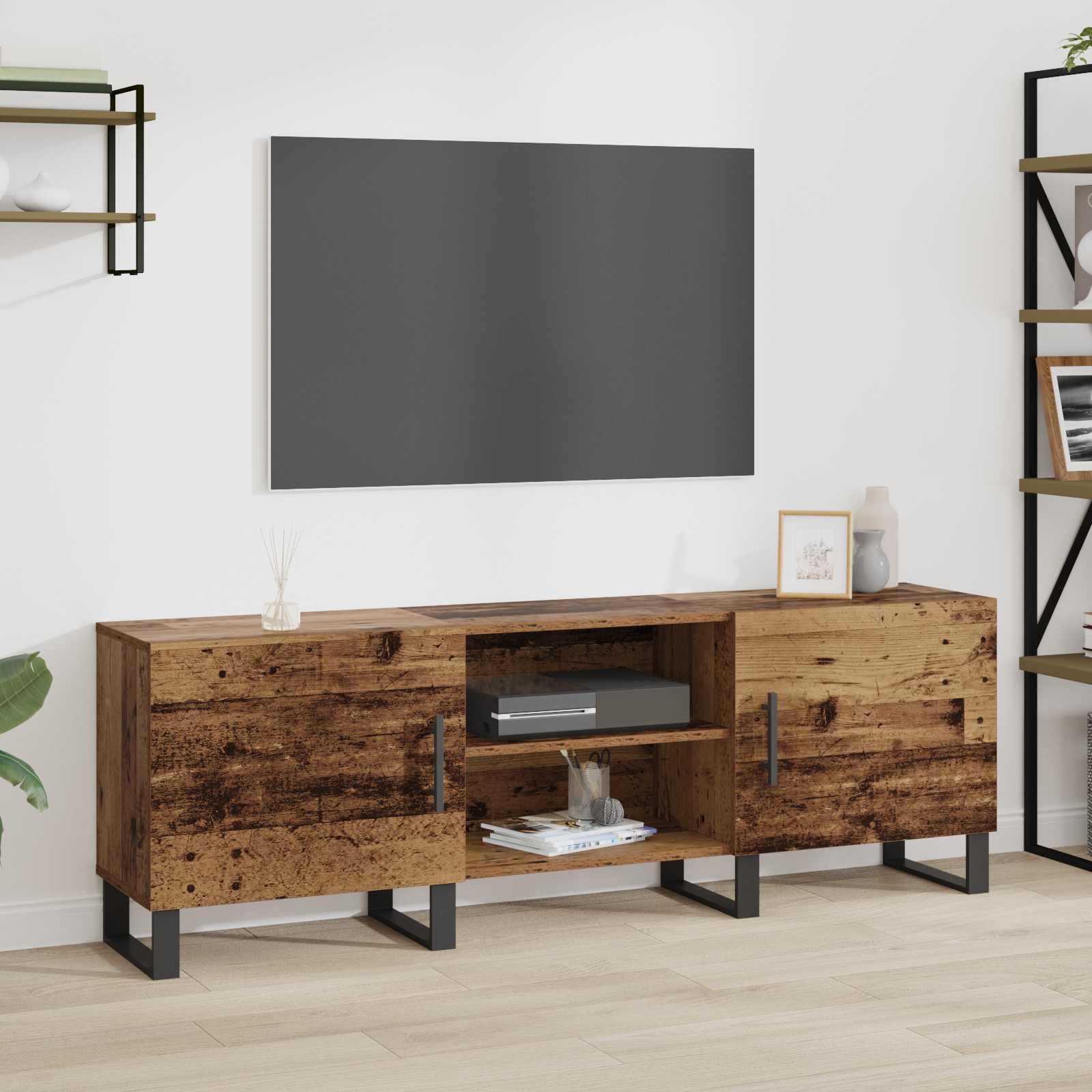 Televizní Skříň 150 X 30 X 50 Cm Staré Dřevo Kompozitní Dřevo
