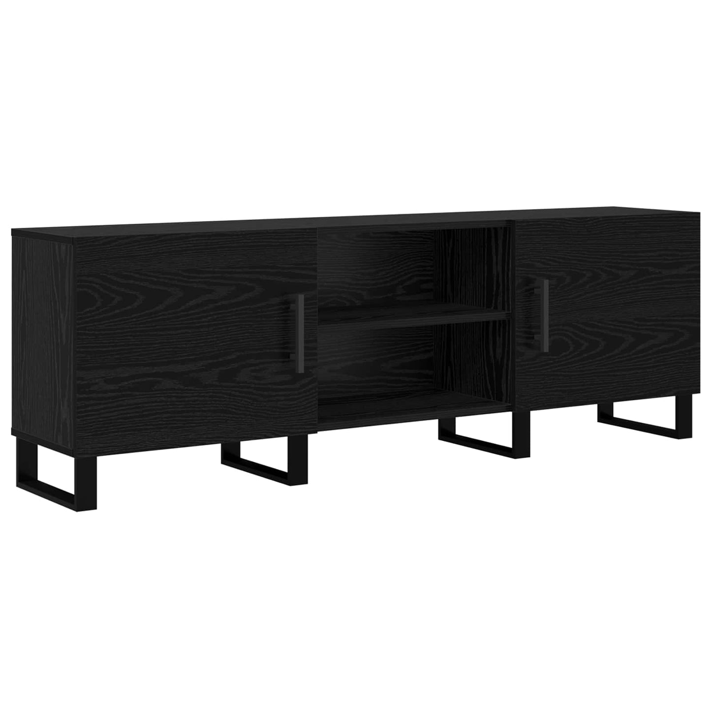 Televizní Skříň 150 X 30 X 50 Cm Černý Dub Kompozitní Dřevo