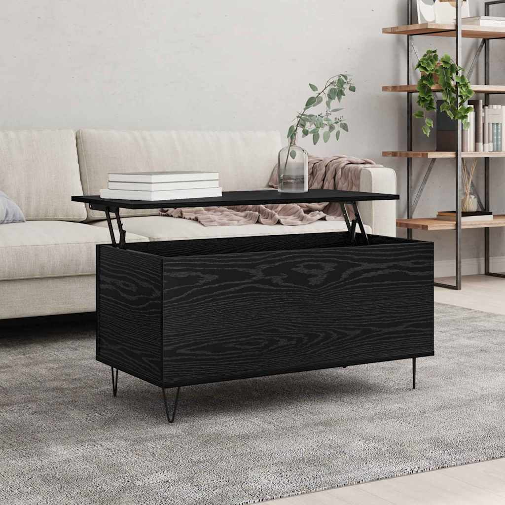 Konferenční Stolek Černý Dub 90 X 44.5 X 45 Cm Kompozitní Dřevo