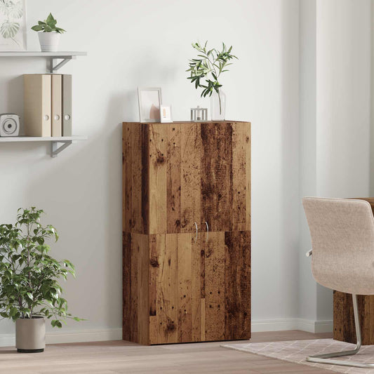 Kancelářská Skříň Staré Dřevo 60 X 32 X 115 Cm Kompozitní Dřevo