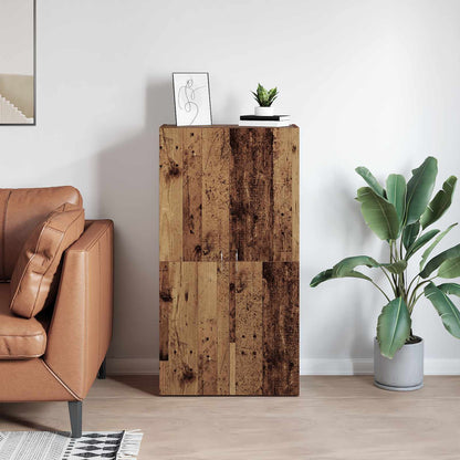 Kancelářská Skříň Staré Dřevo 60 X 32 X 115 Cm Kompozitní Dřevo
