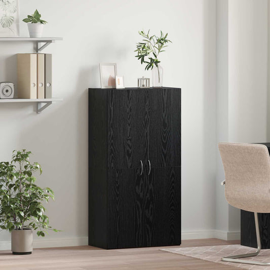 Kancelářská Skříň Černý Dub 60 X 32 X 115 Cm Kompozitní Dřevo
