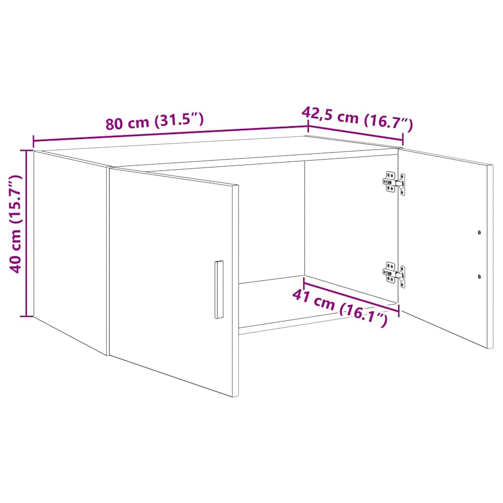 Nástěnná Skříňka Staré Dřevo 80 X 42.5 X 40 Cm Kompozitní Dřevo