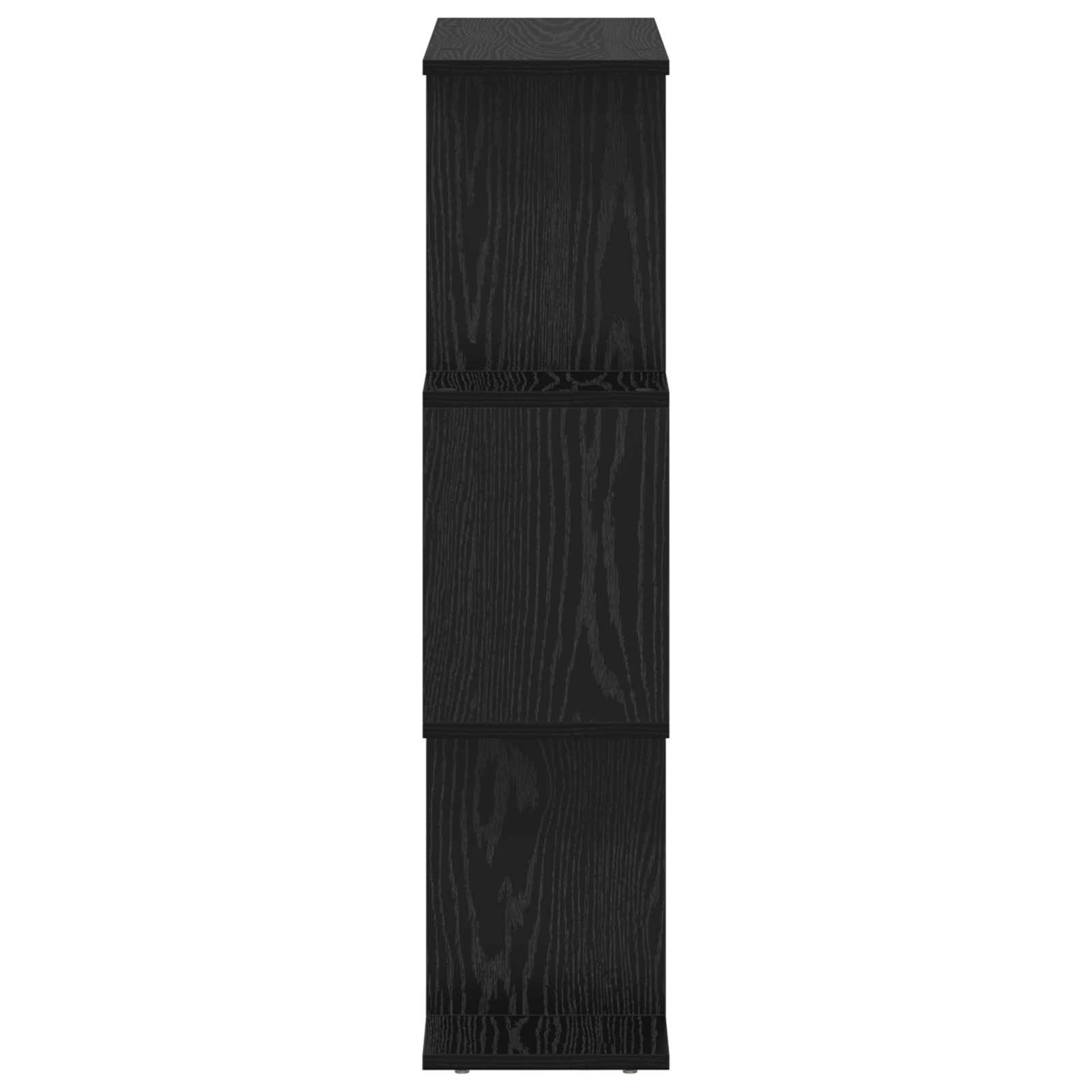 Knihovna 3 Úrovní 70 X 24 X 97 Cm Kompozitní Dřevo Černý Dub