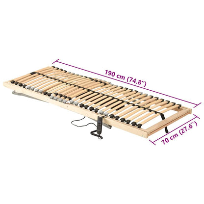 Lamelový Rošt Hnědá 70 X 190 Cm Masivní Bukové Dřevo