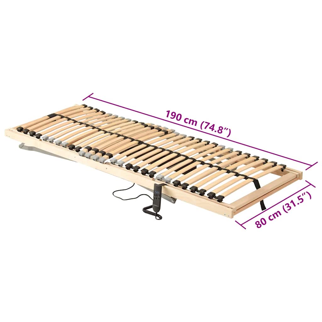 Lamelový Rošt Hnědá 80 X 190 Cm Masivní Bukové Dřevo