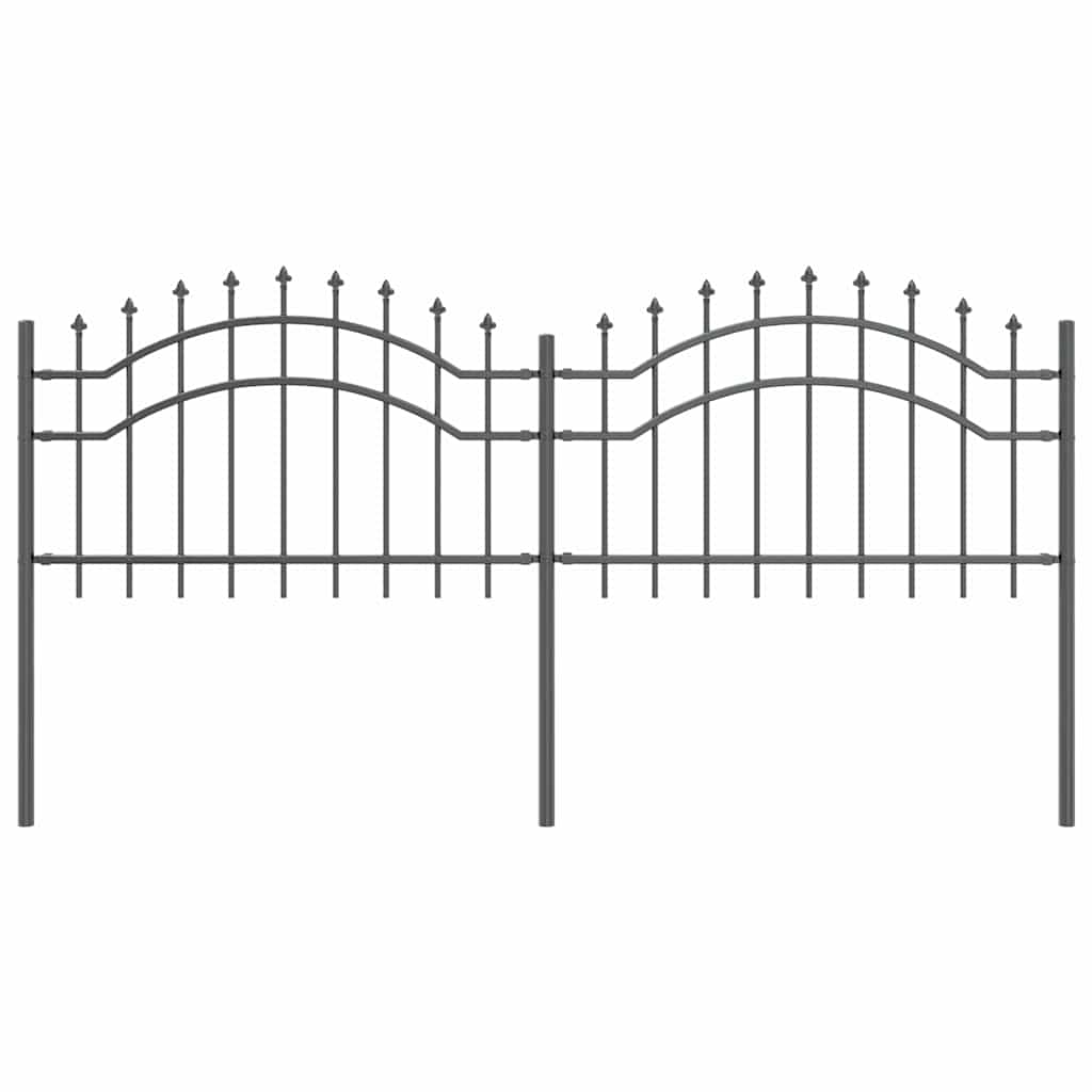 Zahradní Plot Woerden 240 X 115 Cm Práškově Lakovaná Ocel Šedá