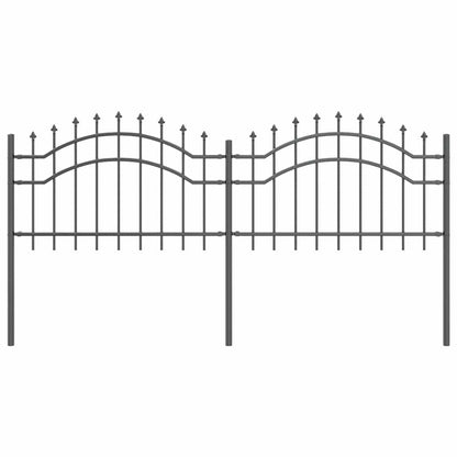 Zahradní Plot Woerden 240 X 115 Cm Práškově Lakovaná Ocel Šedá