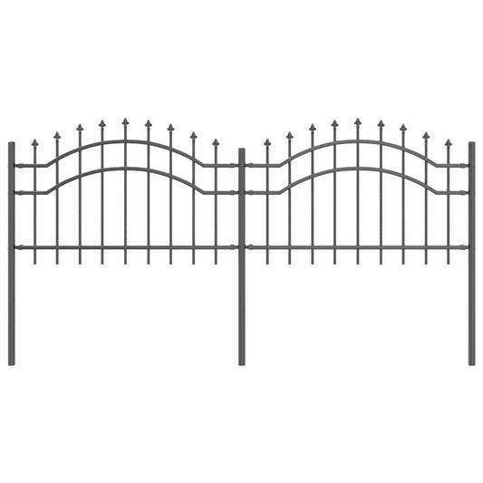 Zahradní Plot Woerden 240 X 115 Cm Práškově Lakovaná Ocel Šedá