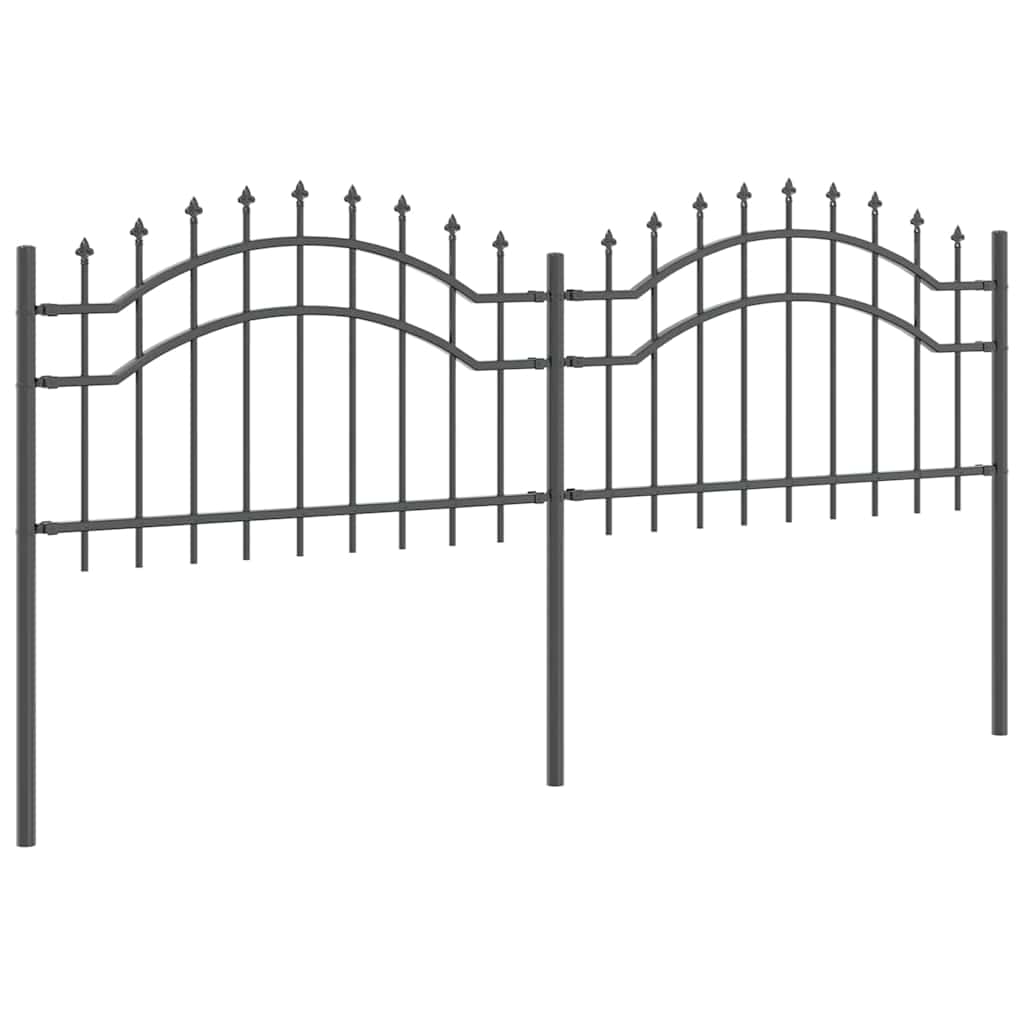 Zahradní Plot Woerden 240 X 115 Cm Práškově Lakovaná Ocel Šedá