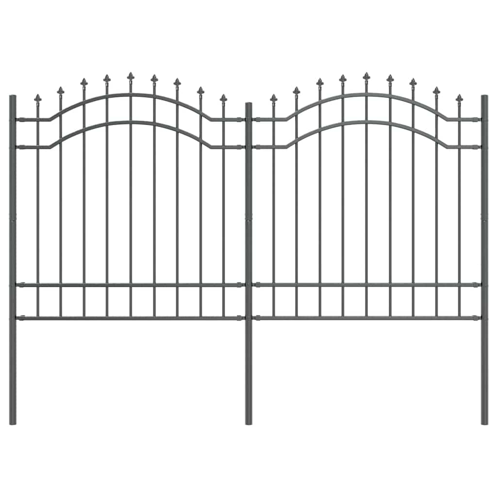 Zahradní Plot Woerden 240 X 165 Cm Práškově Lakovaná Ocel Šedá