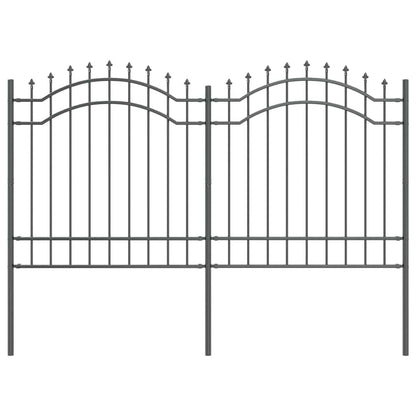 Zahradní Plot Woerden 240 X 165 Cm Práškově Lakovaná Ocel Šedá