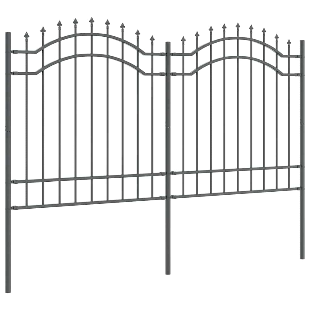 Zahradní Plot Woerden 240 X 165 Cm Práškově Lakovaná Ocel Šedá