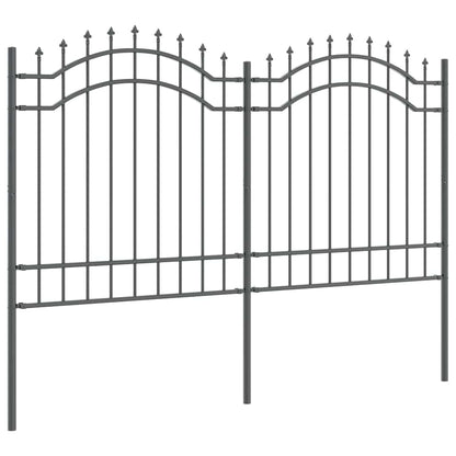 Zahradní Plot Woerden 240 X 165 Cm Práškově Lakovaná Ocel Šedá