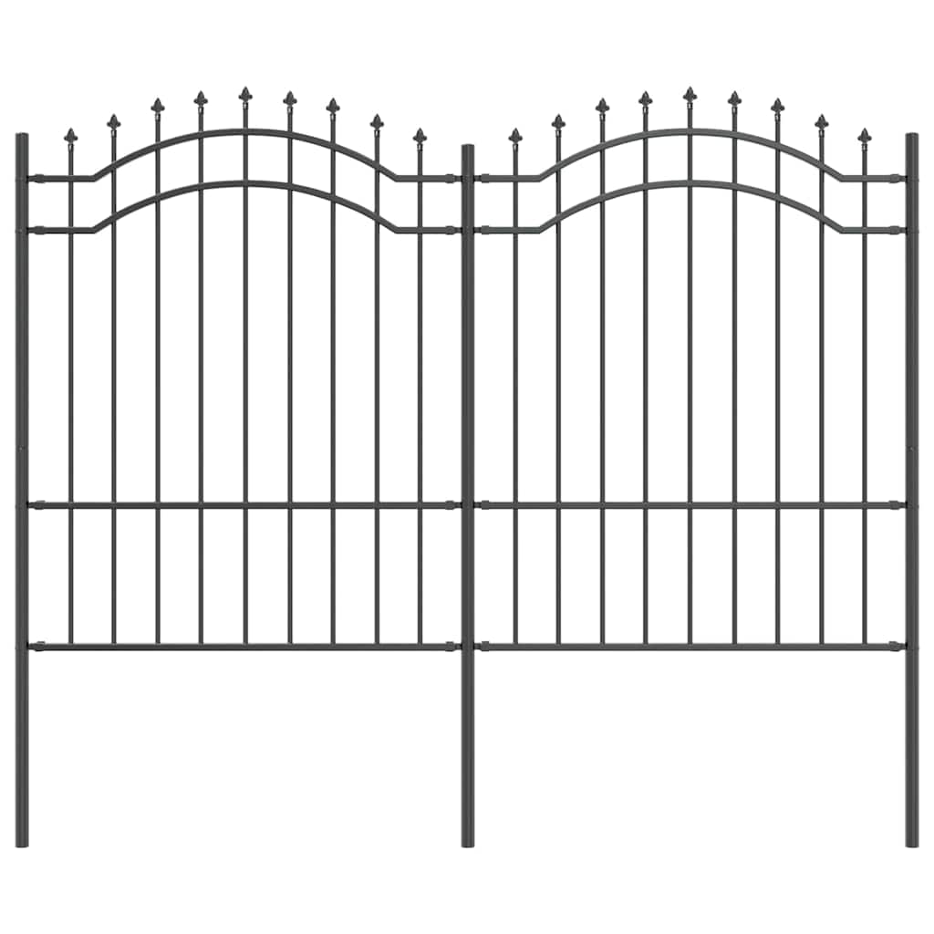 Zahradní Plot Woerden 240 X 190 Cm Práškově Lakovaná Ocel Šedá