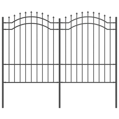 Zahradní Plot Woerden 240 X 190 Cm Práškově Lakovaná Ocel Šedá