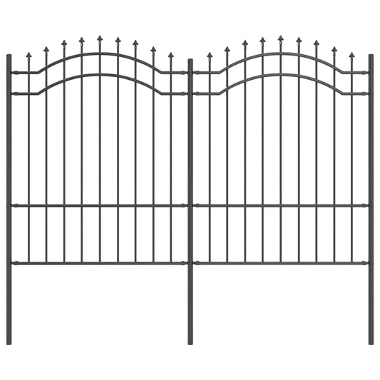 Zahradní Plot Woerden 240 X 190 Cm Práškově Lakovaná Ocel Šedá
