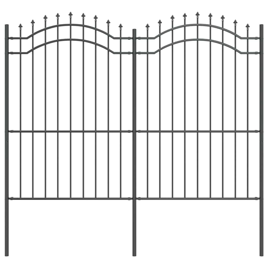 Zahradní Plot Woerden 240 X 215 Cm Práškově Lakovaná Ocel Šedá