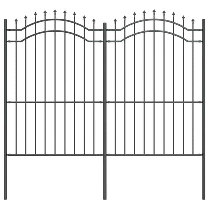 Zahradní Plot Woerden 240 X 215 Cm Práškově Lakovaná Ocel Šedá